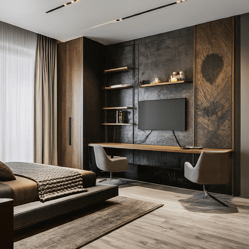 6. Dark and moody man cave bedroom