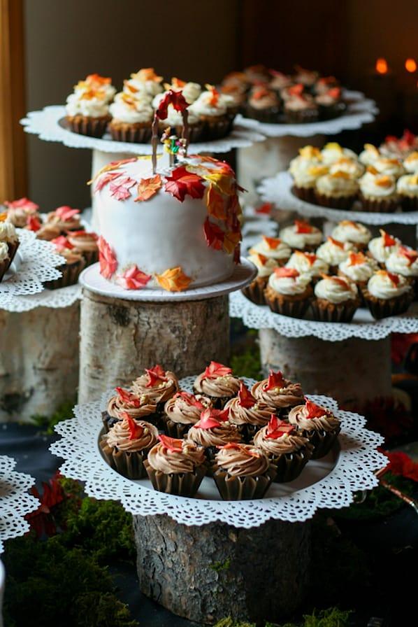 Lace and Wood Cake Stand