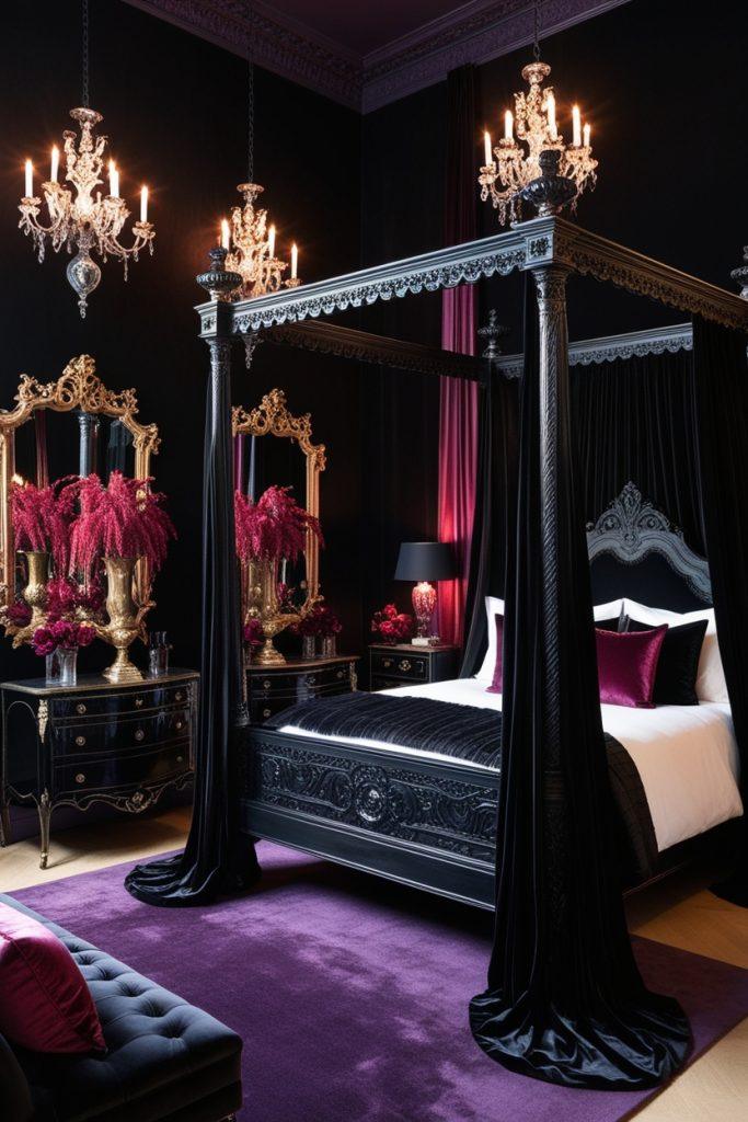 Dark feminine bedroom ideas