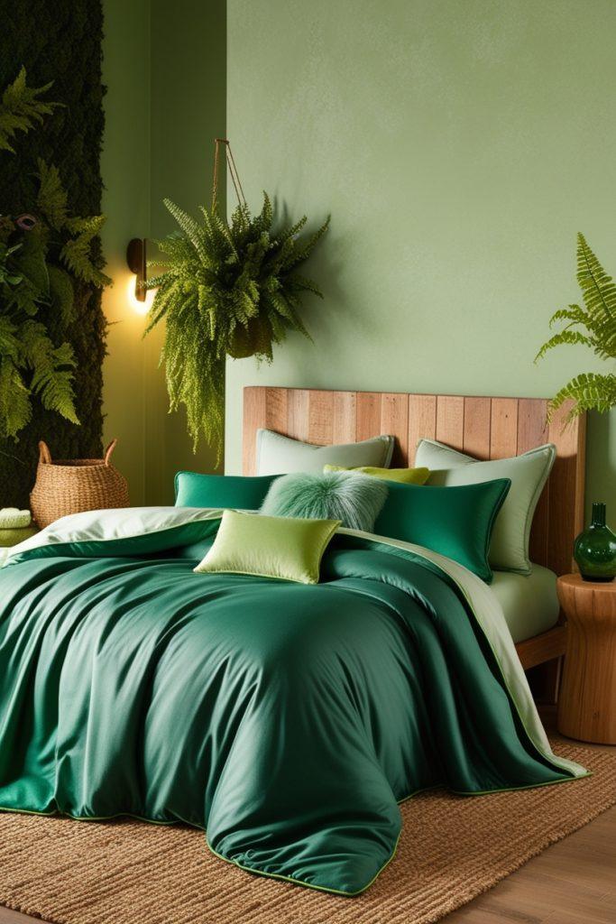 4. Forest Green Bedroom Ideas