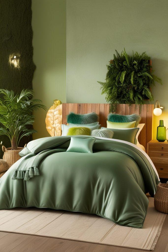4. Cream Green Bedroom Ideas