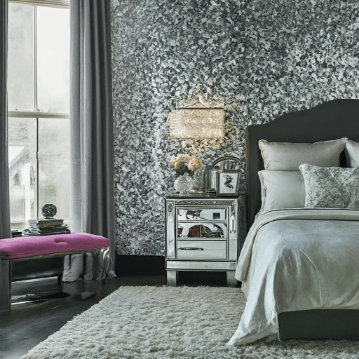 Dark blue bedroom accent wall