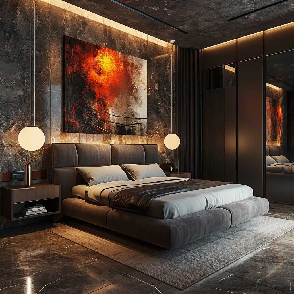 Modern Opulence in Master Bedroom Interior Setting
