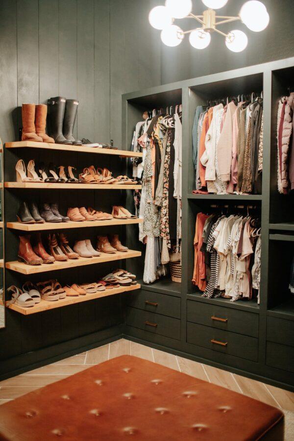 Luxurious Dark Walk In Wardrobe