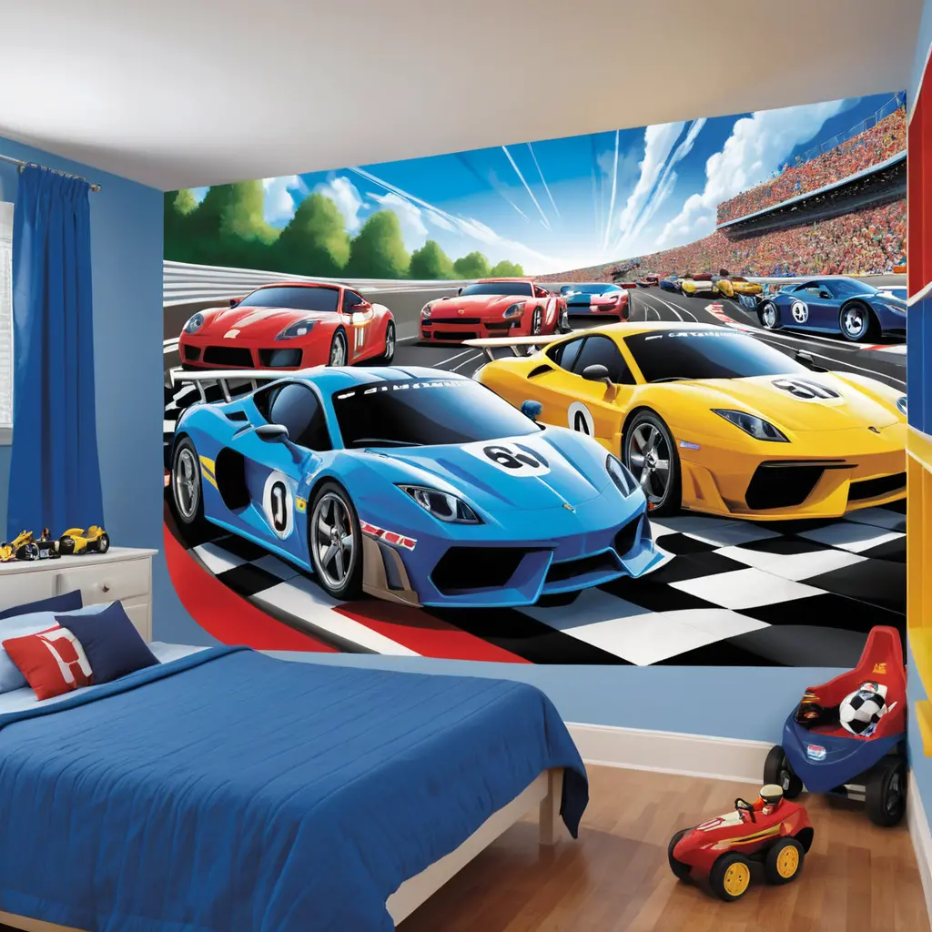 Sports Car Racing Wall