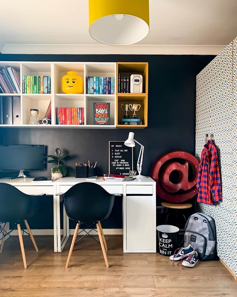 Use two IKEA EKETS for a mid-century modern setup.