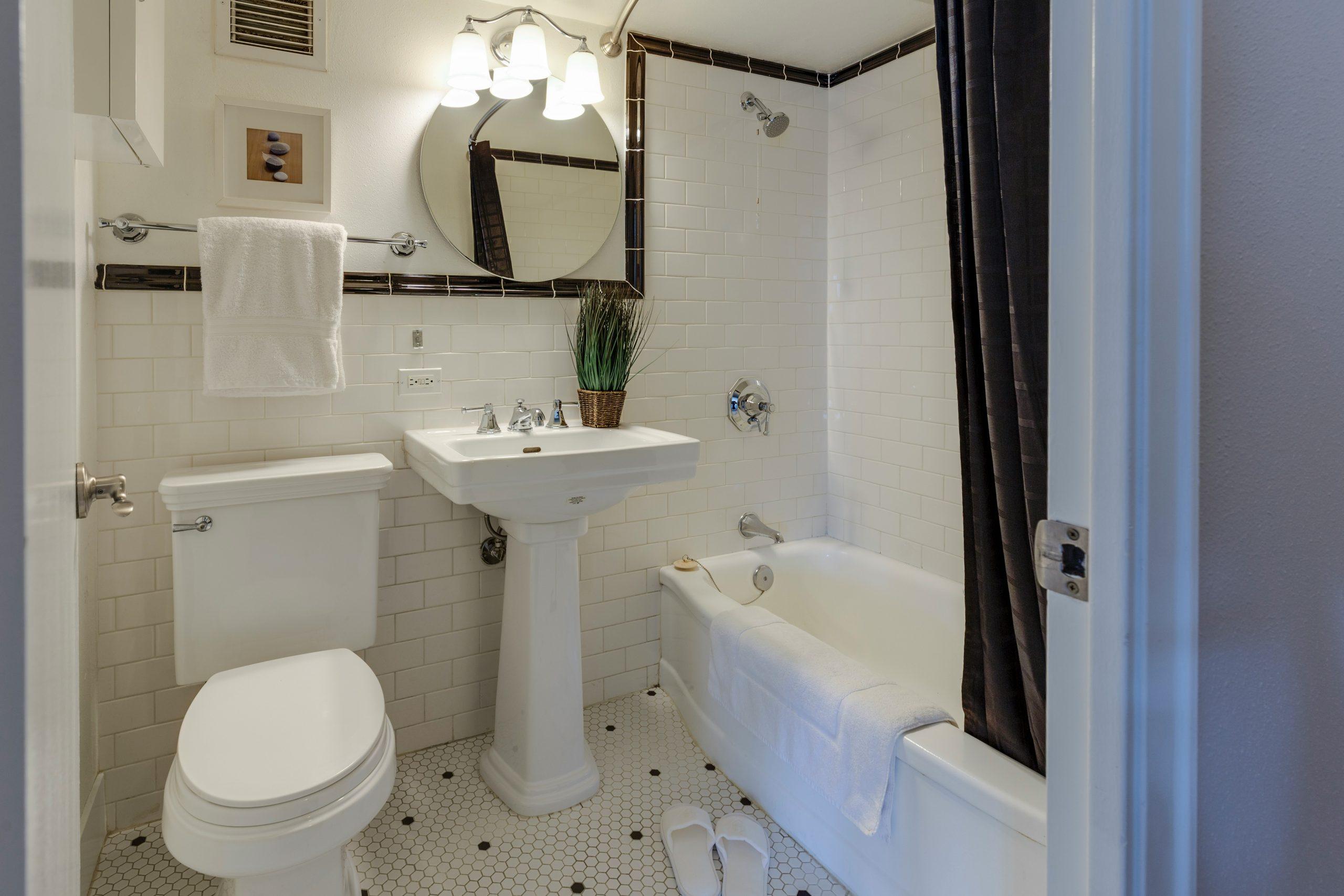 Black and white bathroom design