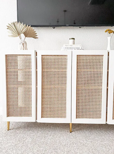 3. DIY Caned Credenza