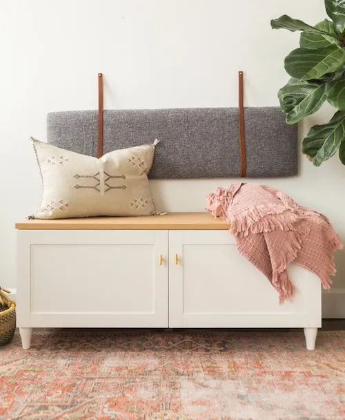 4. IKEA Mudroom Storage Bench with a Japandi style