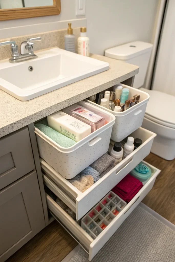 10. Use Stackable Bins for Small Items