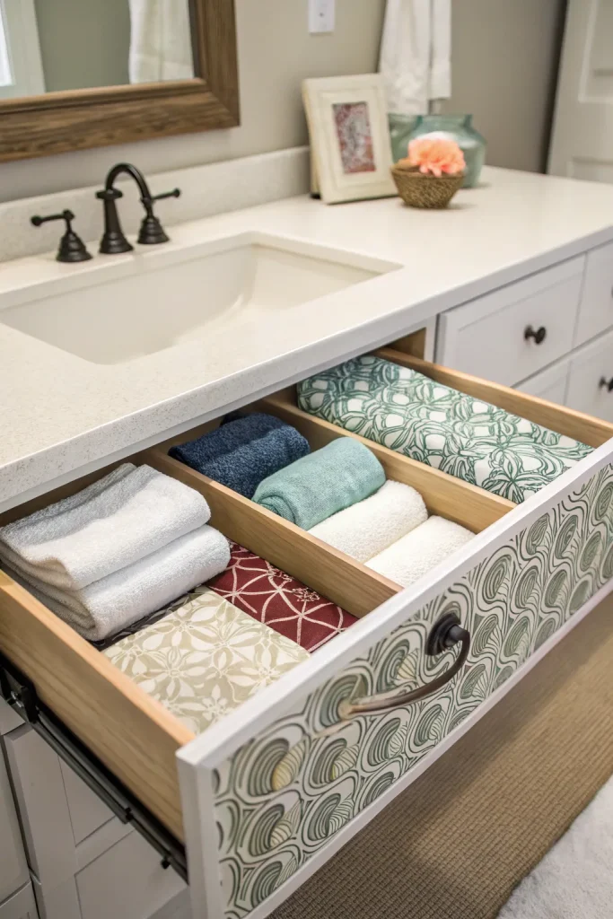 3. Use Shelf Liners for Spare Washcloths